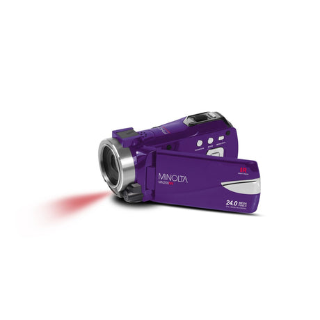 Minolta MN200NV 1080p HD 24 MP Night Vision Digital Camcorder with WiFi Purple