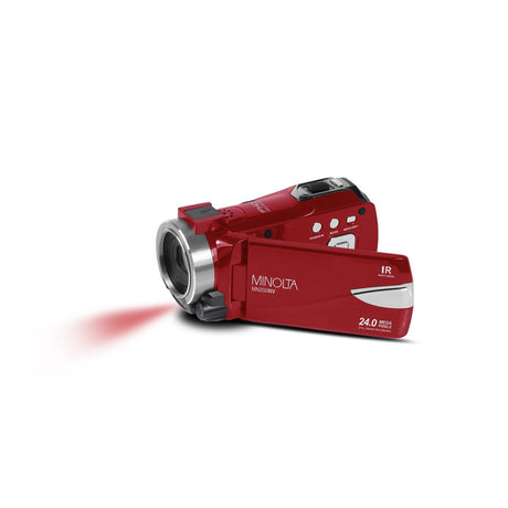 Minolta MN200NV 1080p HD 24 MP Night Vision Digital Camcorder with WiFi Red