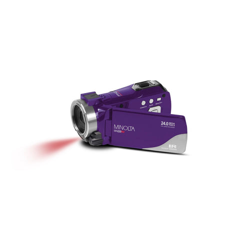 Minolta MN220NV 1080p HD 24 MP Night Vision Digital Camcorder with WiFi Purple