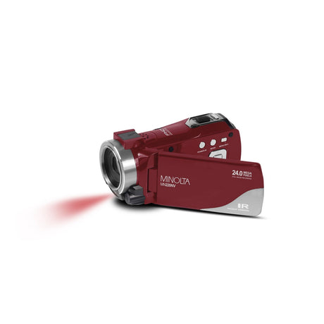 Minolta MN220NV 1080p HD 24 MP Night Vision Digital Camcorder with WiFi Red