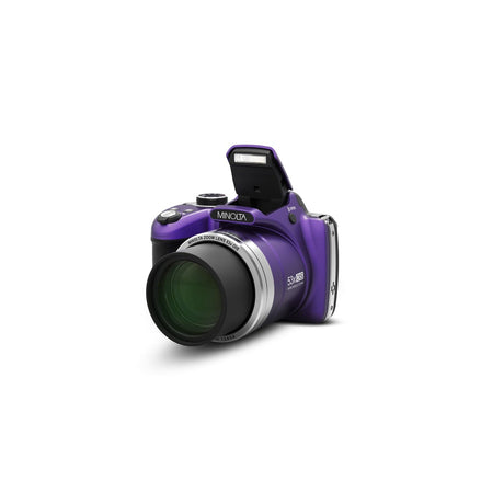 Minolta MN53Z 16 MP HD Bridge Digital Camera with 53x Optical Zoom Purple