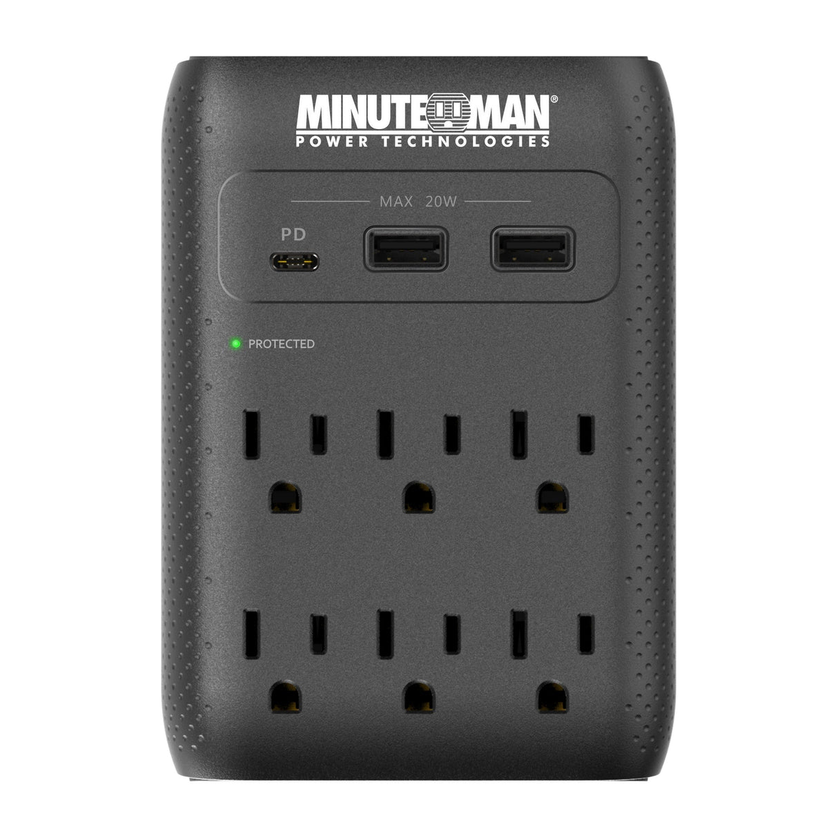 Minuteman MMS-WAL6U3 MMS 6-Outlet Wall Tap Surge Protector