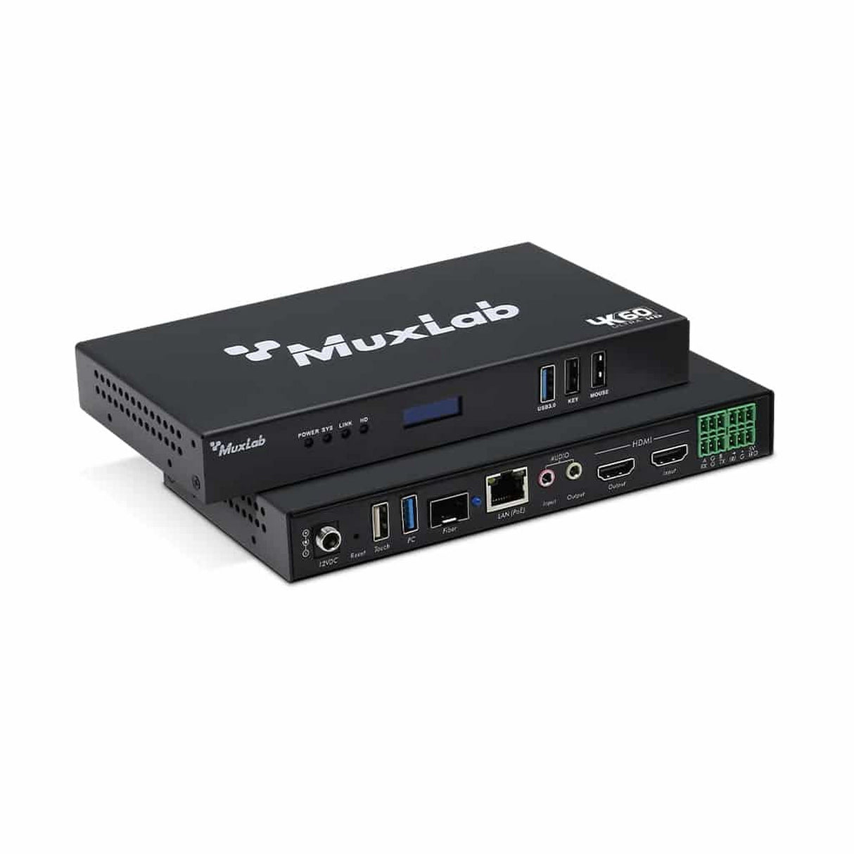 MuxLab 500863 HDMI Over IP PoE Workstation Transceiver 4K60 for Networked KVM Systems