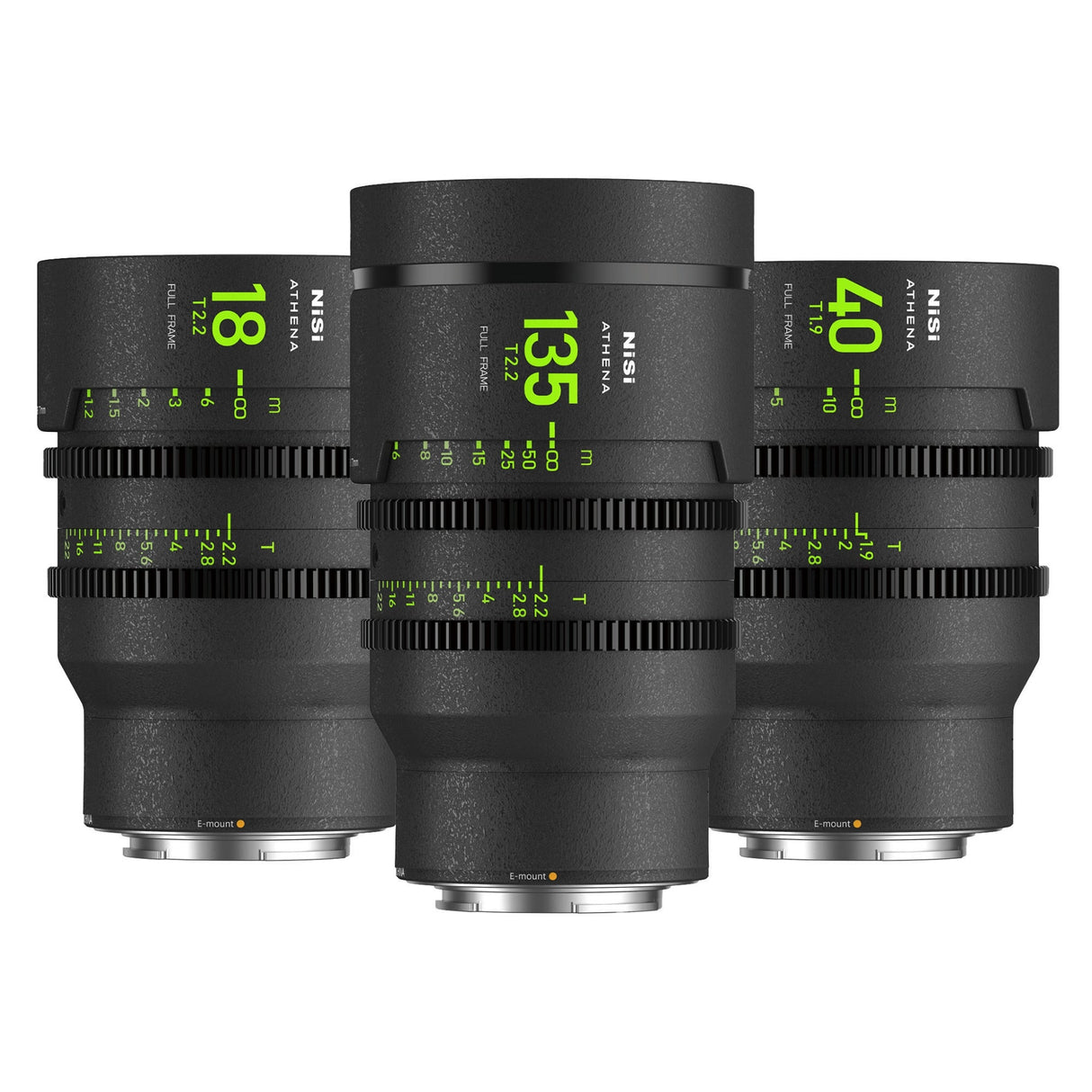 NiSi ATHENA PRIME Full Frame Cinema Lens with PL E L G and RF Mount - E Mount (No Drop-in Filter) / Add-on Kit (3