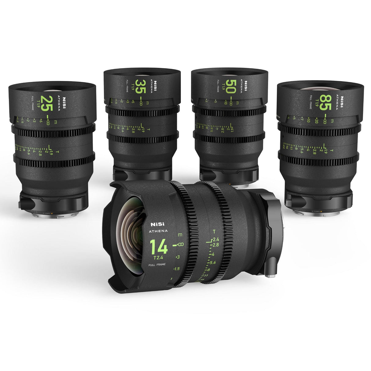 NiSi ATHENA PRIME Full Frame Cinema Lens with PL E L G and RF Mount - L Mount / Lens Kit (5 Lenses)