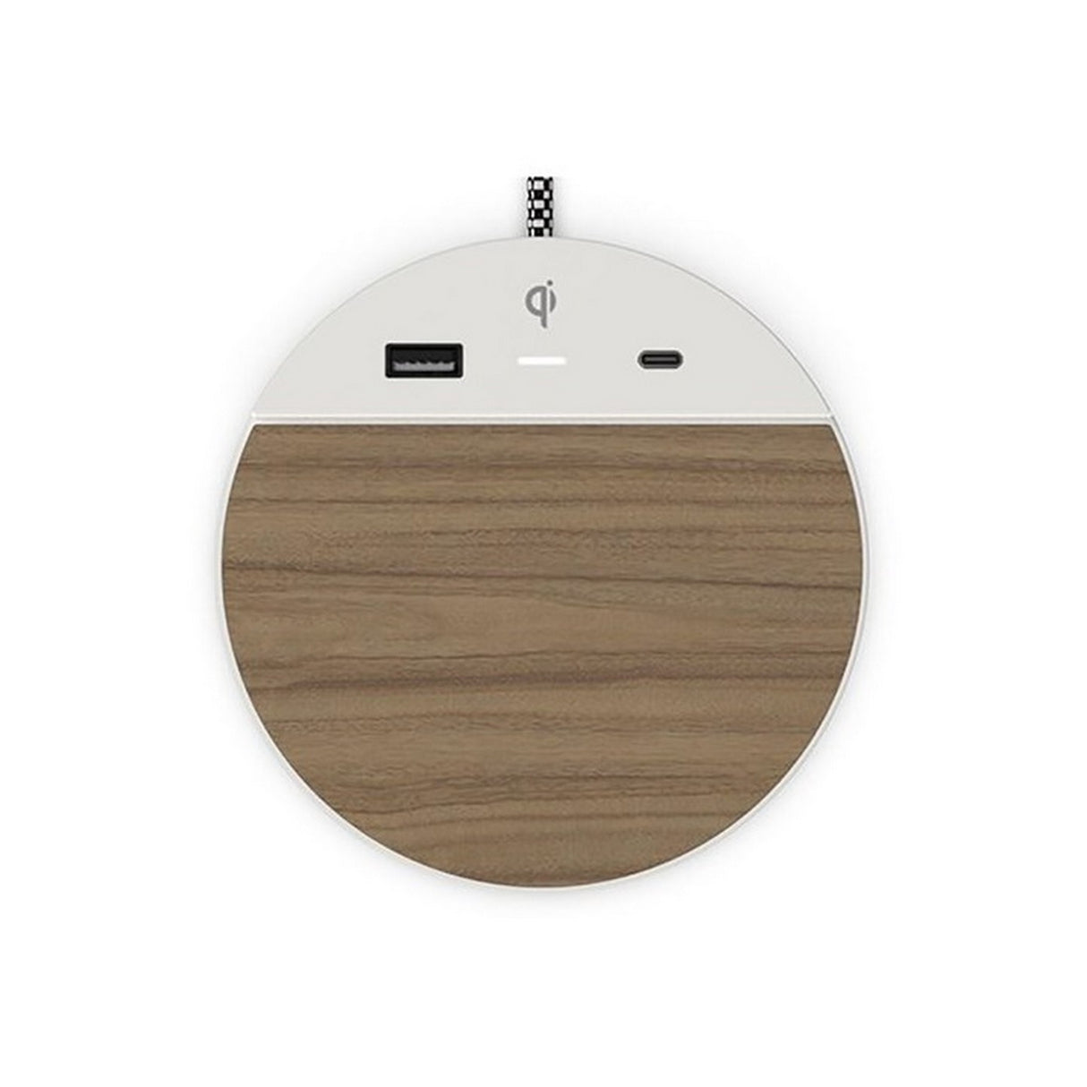 Nonstop Station C Wireless Charger with USB-C Black - White/Walnut