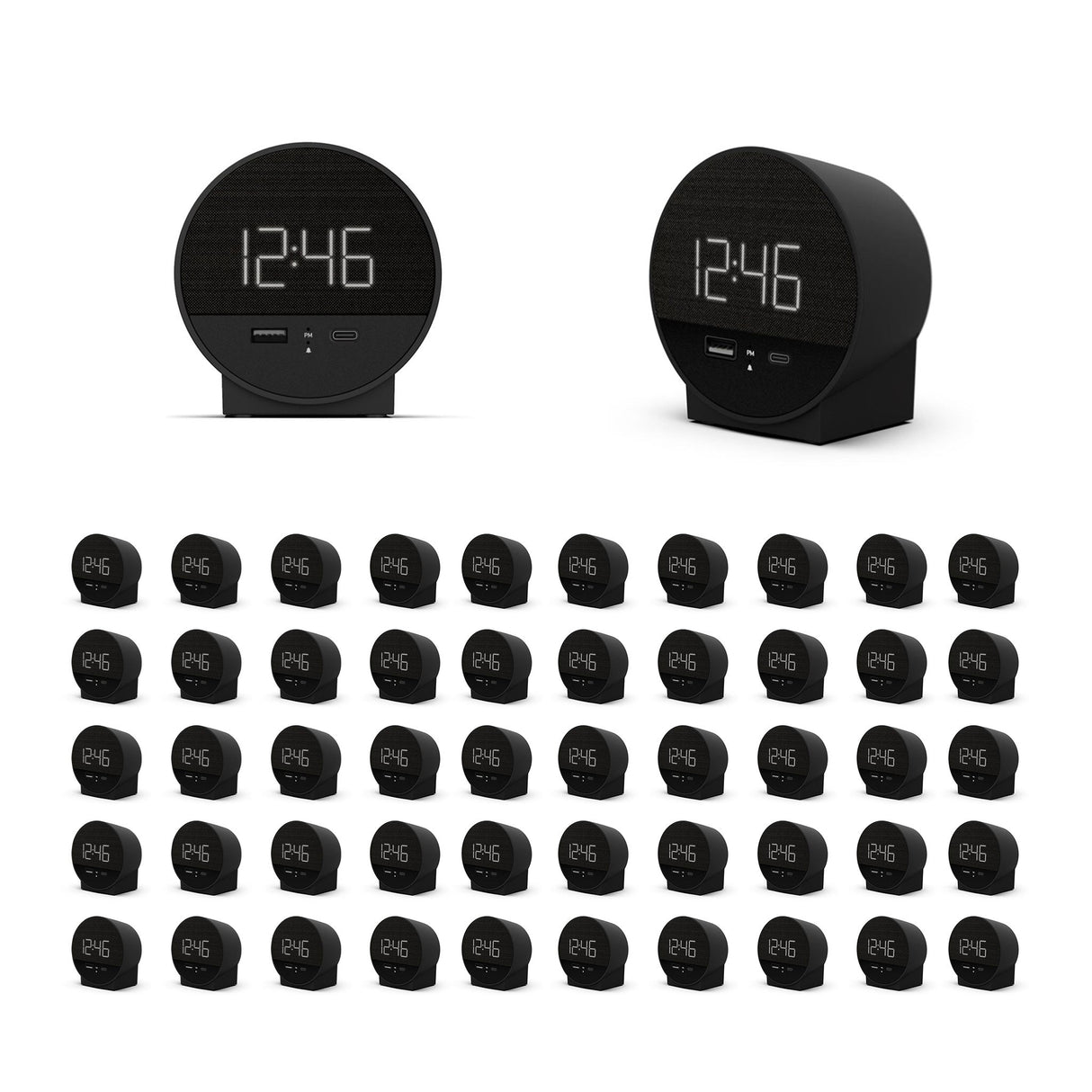 Nonstop NSO2-BK Hotel Alarm Clock with USB-C and USB-A Charging, Multi Pack Options Available