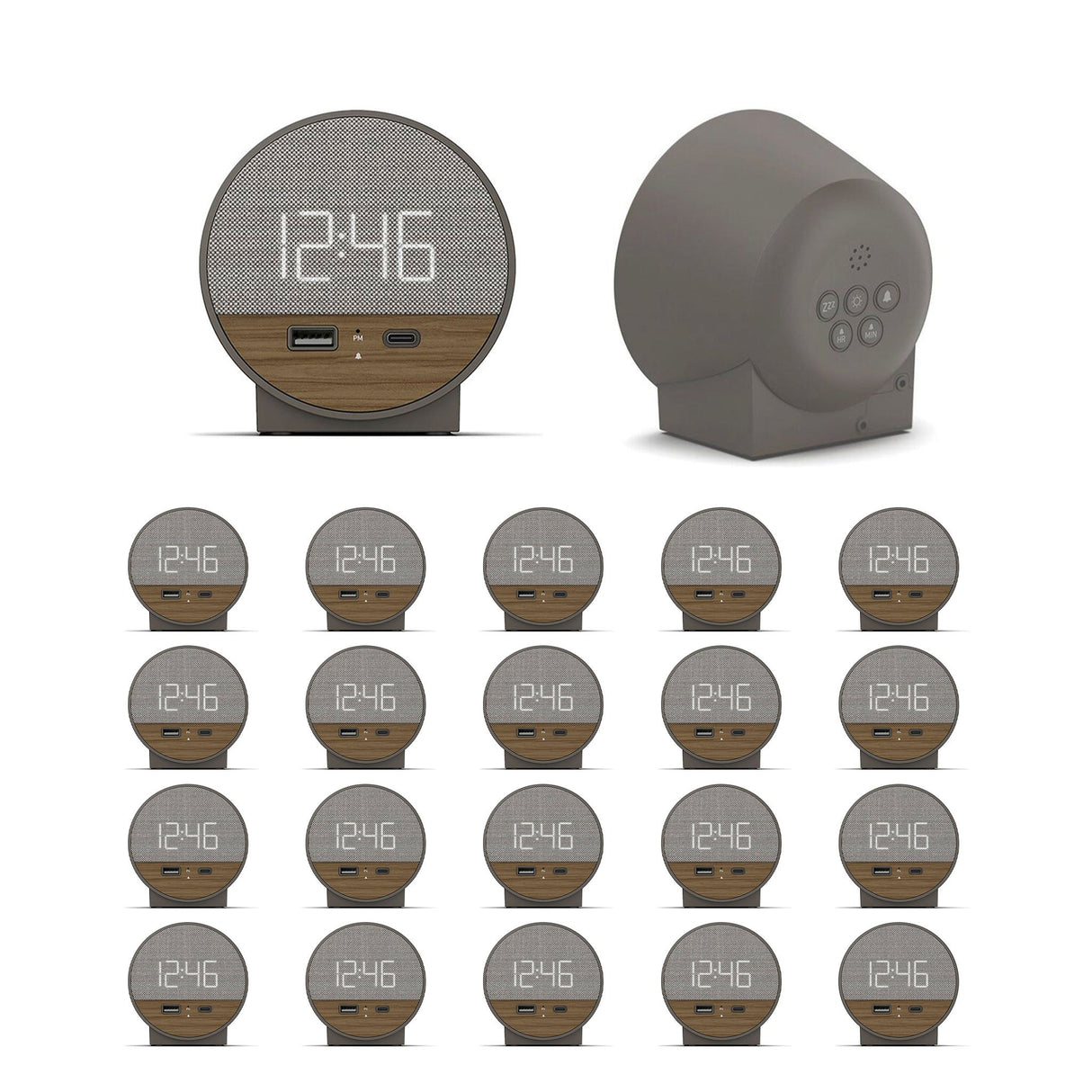 Nonstop NSO2-WFD Hotel Alarm Clock with USB-C and USB-A Charging, Multi Pack Options Available