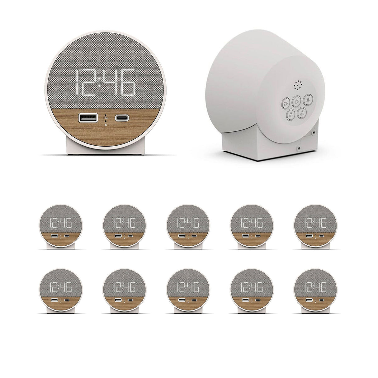 Nonstop NSO2-WFL Hotel Alarm Clock with USB-C and USB-A Charging, Multi Pack Options Available