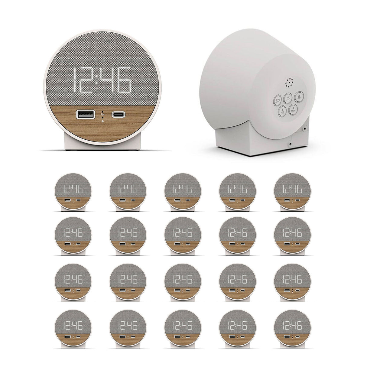 Nonstop NSO2-WFL Hotel Alarm Clock with USB-C and USB-A Charging, Multi Pack Options Available