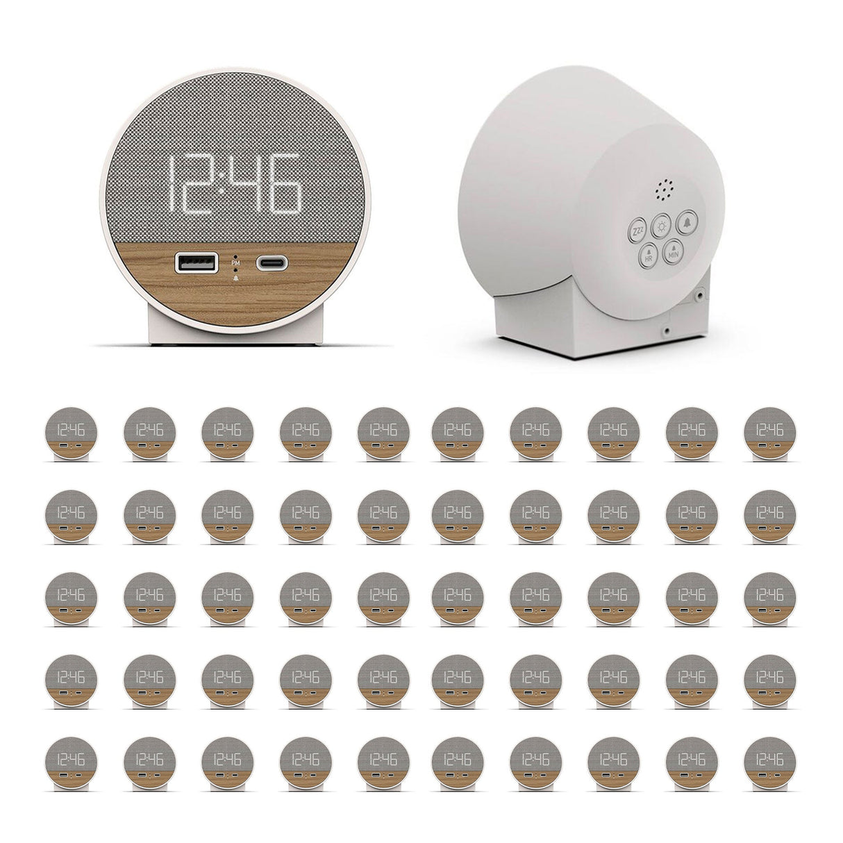 Nonstop NSO2-WFL Hotel Alarm Clock with USB-C and USB-A Charging, Multi Pack Options Available