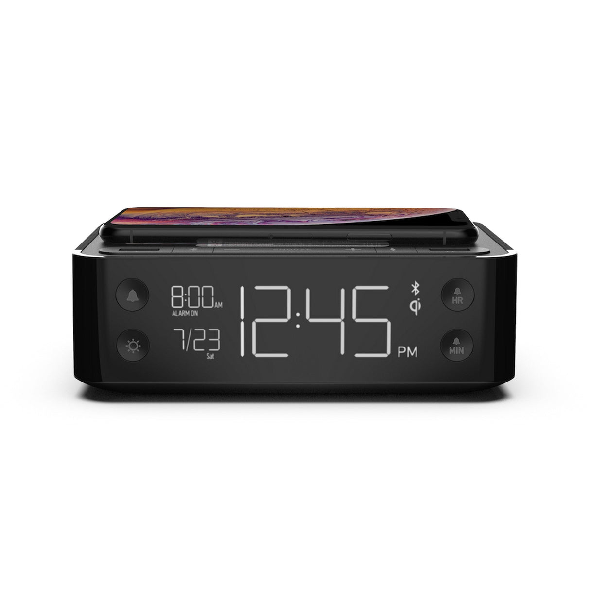 Nonstop Station A Hotel Alarm Clock and White Noise Machine with Qi Wireless Charging - Black