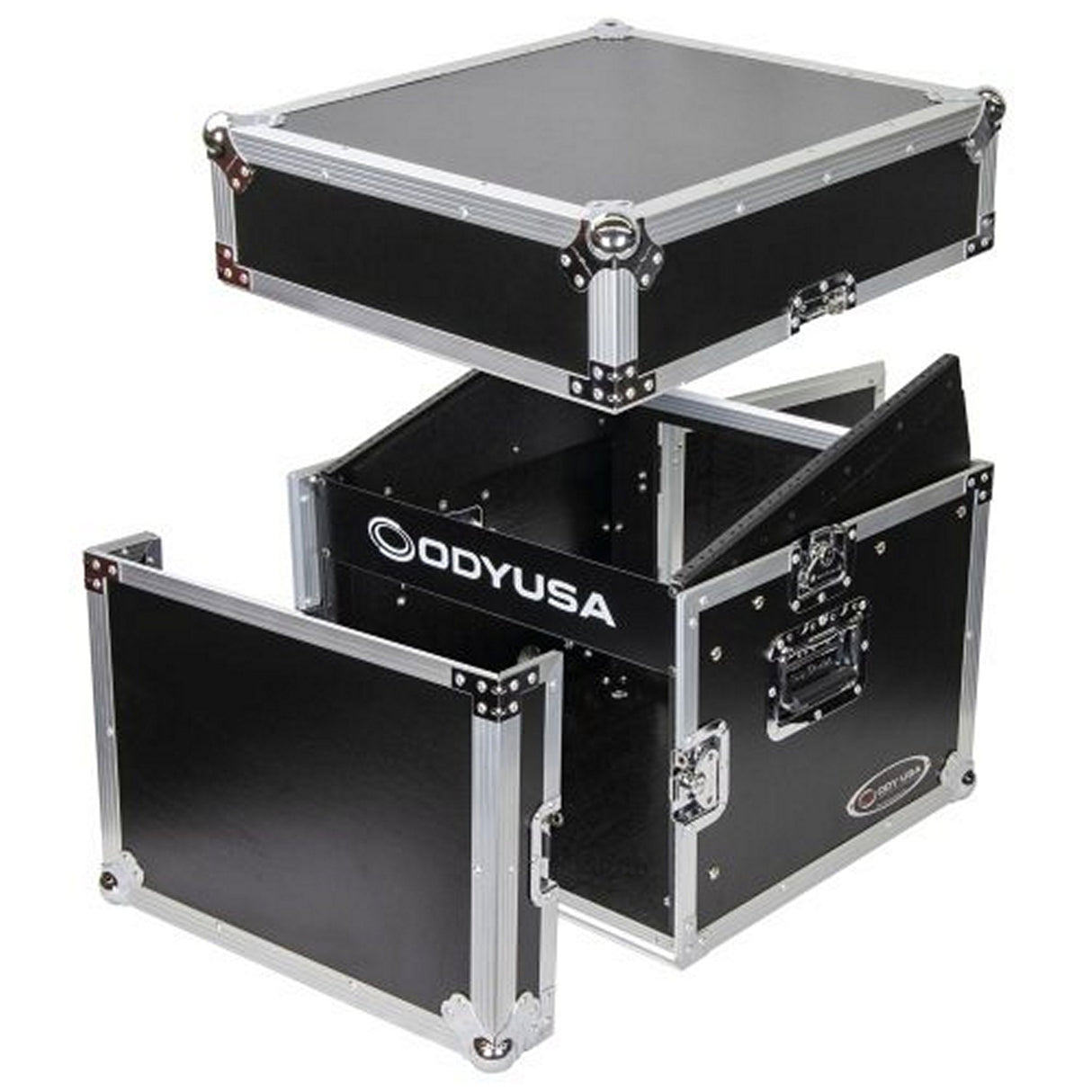 Odyssey 10U Top Slanted 6U Vertical Pro Combo Rack Black