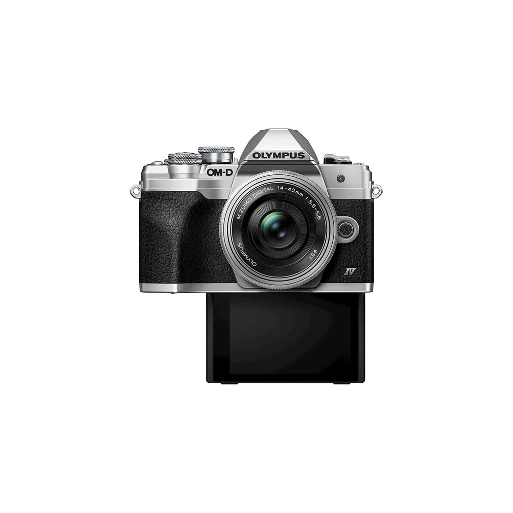 OM System E-M10 Mark IV Mirrorless Camera with 14-42mm EZ Lens, Silver