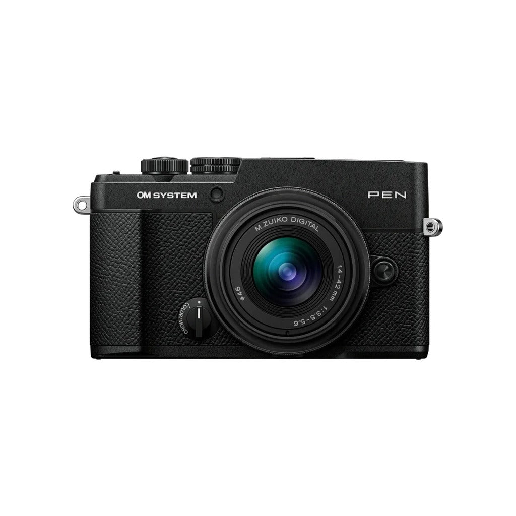OM System PEN Mirrorless Camera with 14-42mm F3.5-5.6 III Lens, Black