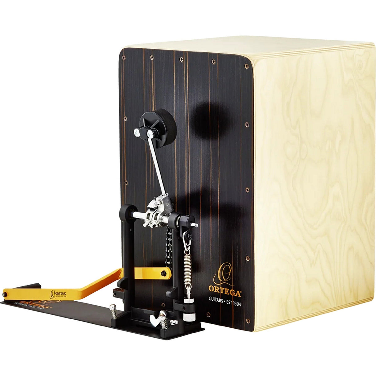 Ortega Guitars OSTBCJ-BU Percussion Series Right Foot Stomp Box Cajon Bundle