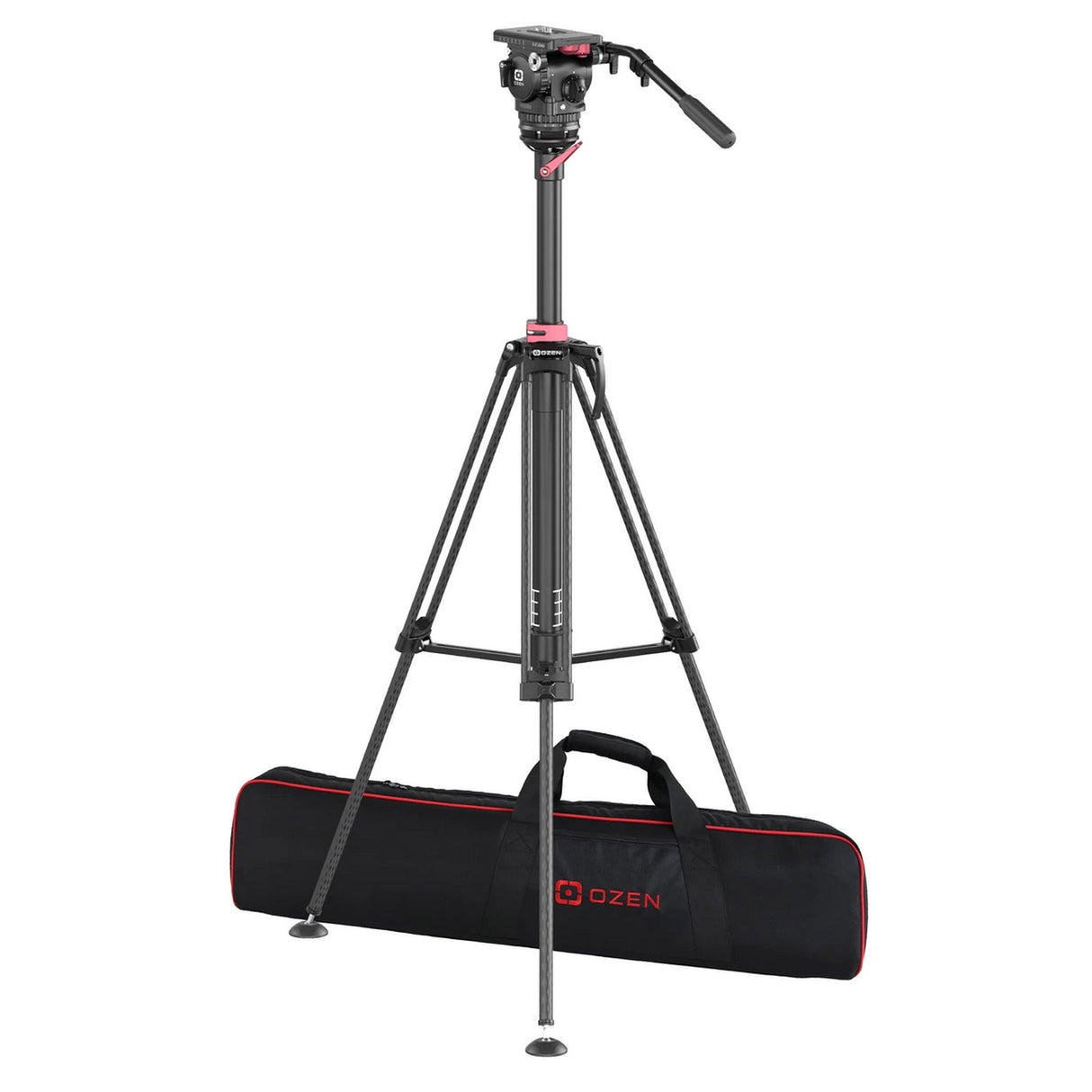 OZEN 10LIFT Tripod System with AGILE 10 E-Z LOAD 100mm Fluid Head, E-Z LIFT Pneumatic Column, and Soft Case