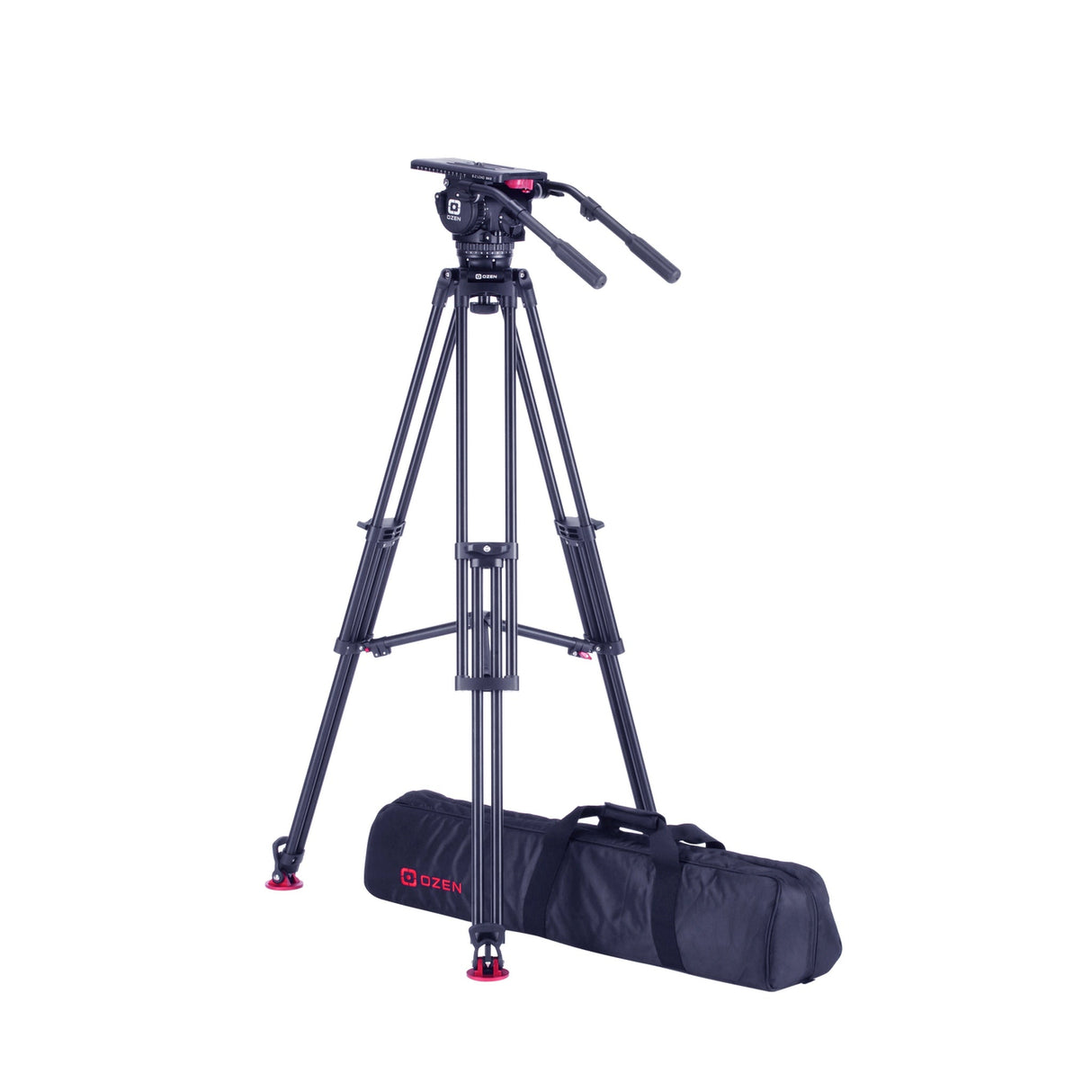 OZEN 18AL1HDM Tripod System with AGILE 18M E-Z LOAD MAX 100mm Fluid Head and TR-100AL1HD Heavy-Duty Aluminum Tripod, and Soft Case
