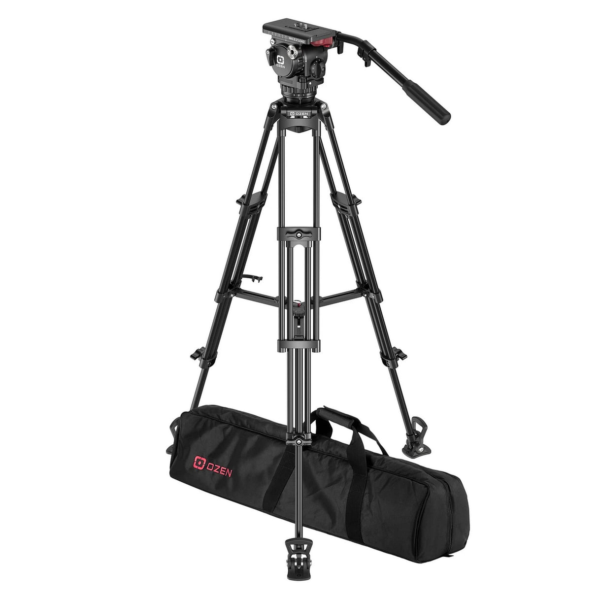 OZEN 6AL2S Tripod System with AGILE 6S S-LOC 75mm Fluid Head, TR-75AL2 Aluminum Tripod, and Soft Case