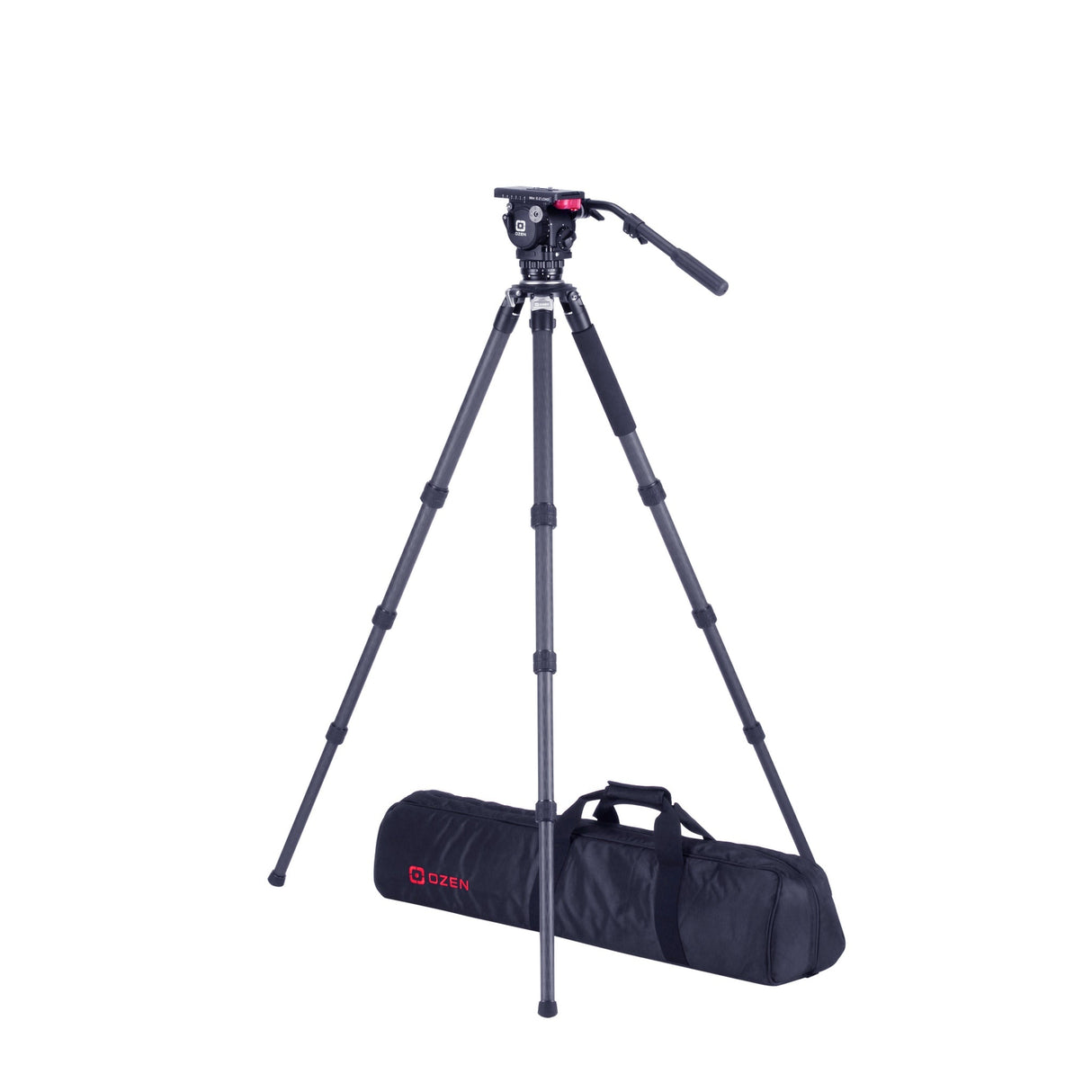 OZEN 6CF3 Tripod System with AGILE 6 Mini EZ LOAD 75mm Fluid Head, 75CF3 3-Stage Carbon Fiber Tripod and Soft Case