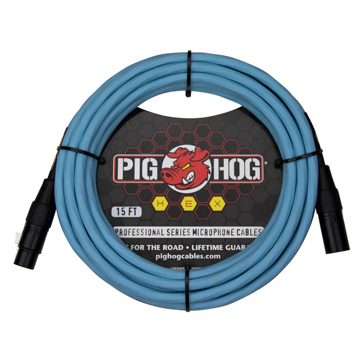Pig Hog PHMH Hex Series XLR to XLR Microphone Cable - Daphne Blue / 15-Feet