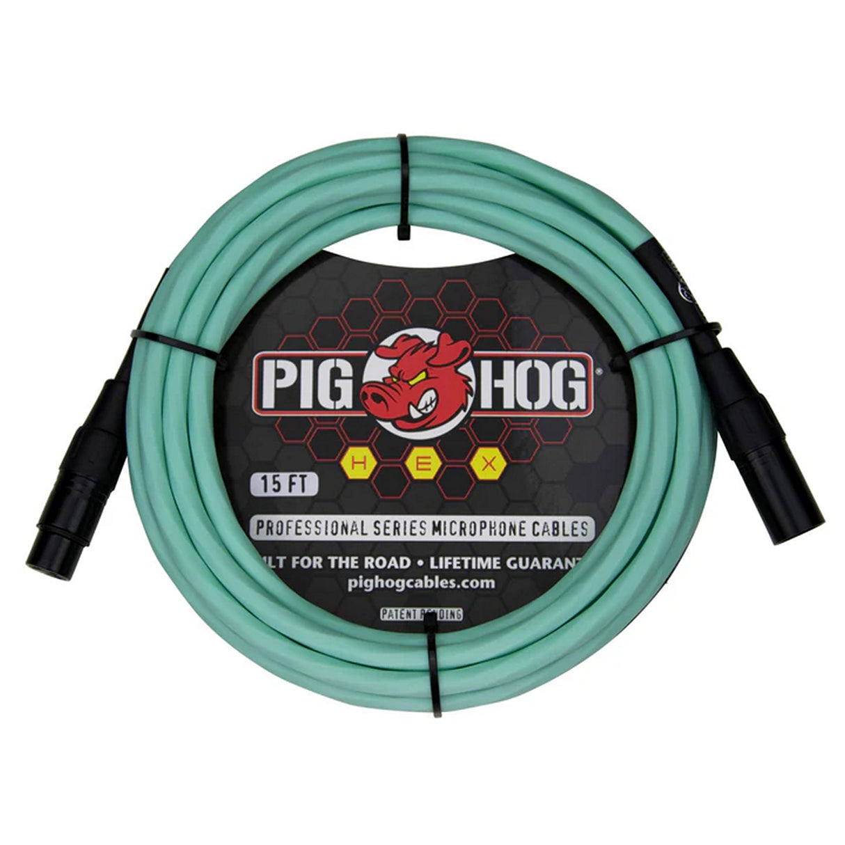 Pig Hog PHMH Hex Series XLR to XLR Microphone Cable - Seafoam Green / 15-Feet