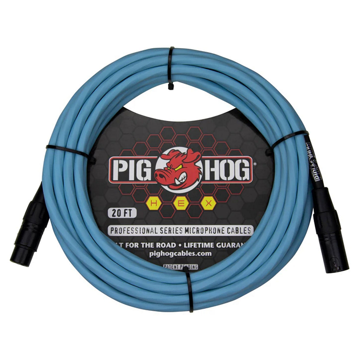 Pig Hog PHMH Hex Series XLR to XLR Microphone Cable - Daphne Blue / 20-Feet