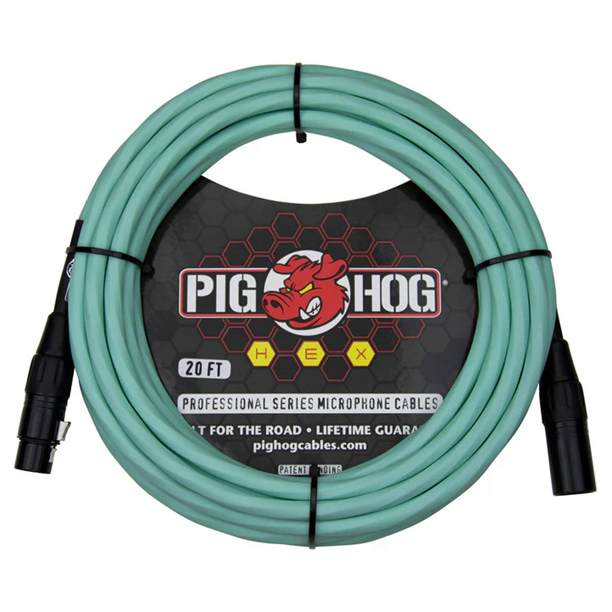 Pig Hog PHMH Hex Series XLR to XLR Microphone Cable - Seafoam Green / 20-Feet