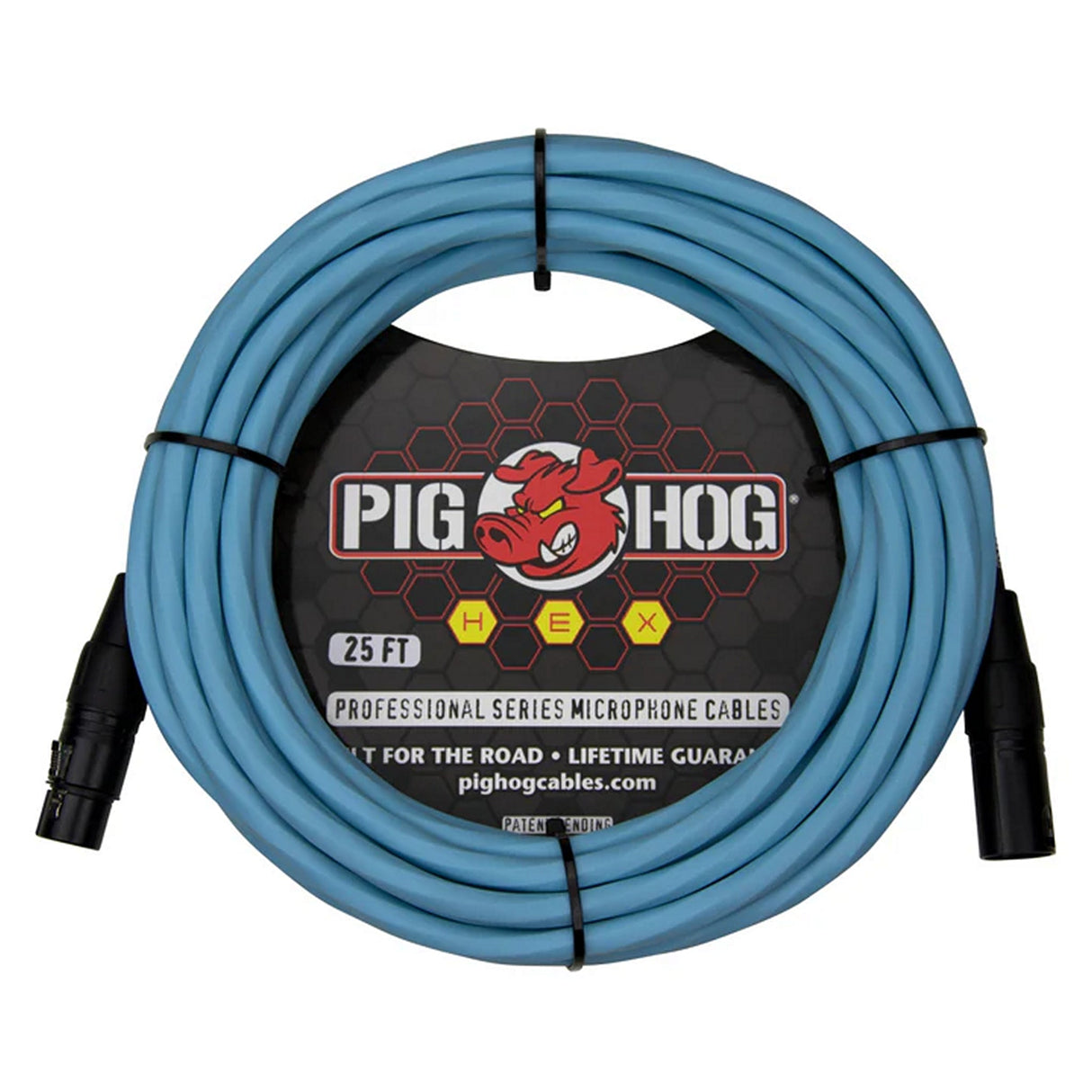 Pig Hog PHMH Hex Series XLR to XLR Microphone Cable - Daphne Blue / 25-Feet