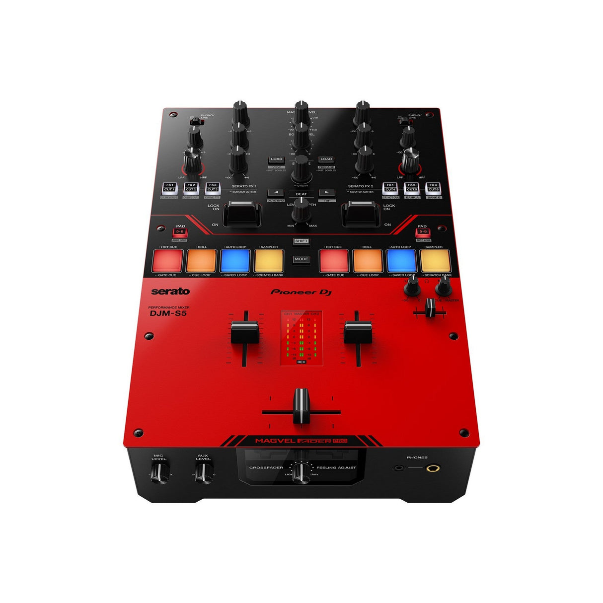 Pioneer DJ DJM-S5 Scratch-Style 2-Channel DJ Mixer Gloss Red