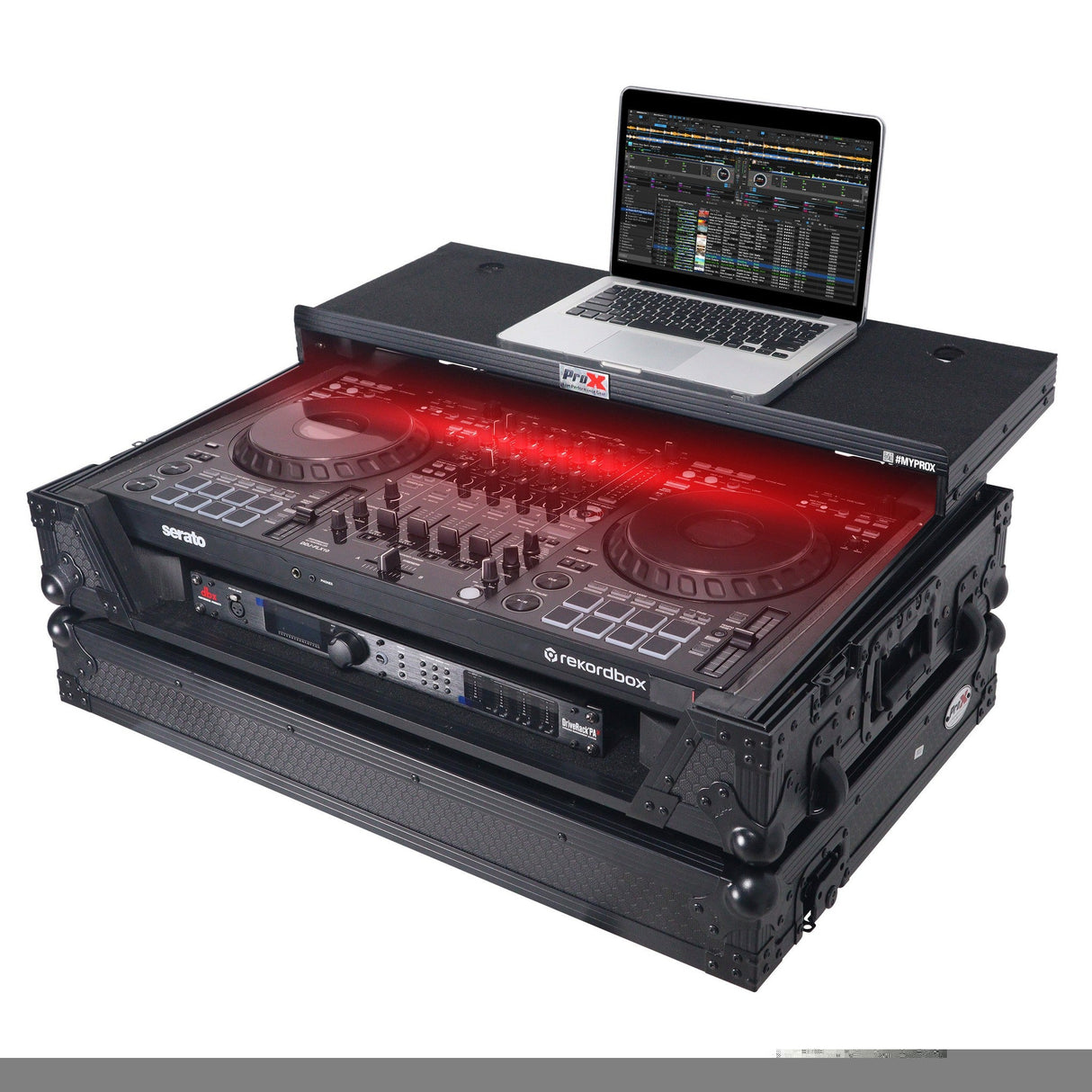 ProX XS-DDJFLX10 WLT Case for Pioneer DJ DDJ-FLX10 DJ Controller - Black / RGB 20-inch LED Fixture