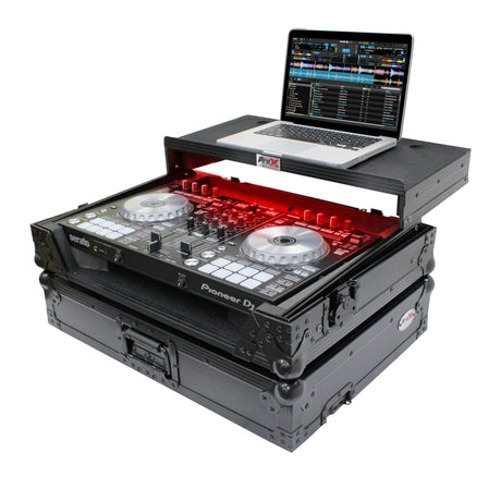 ProX XS-DDJSR2 Case for Pioneer DJ DDJ-SR2 DJ Controller with Laptop Shelf and LED