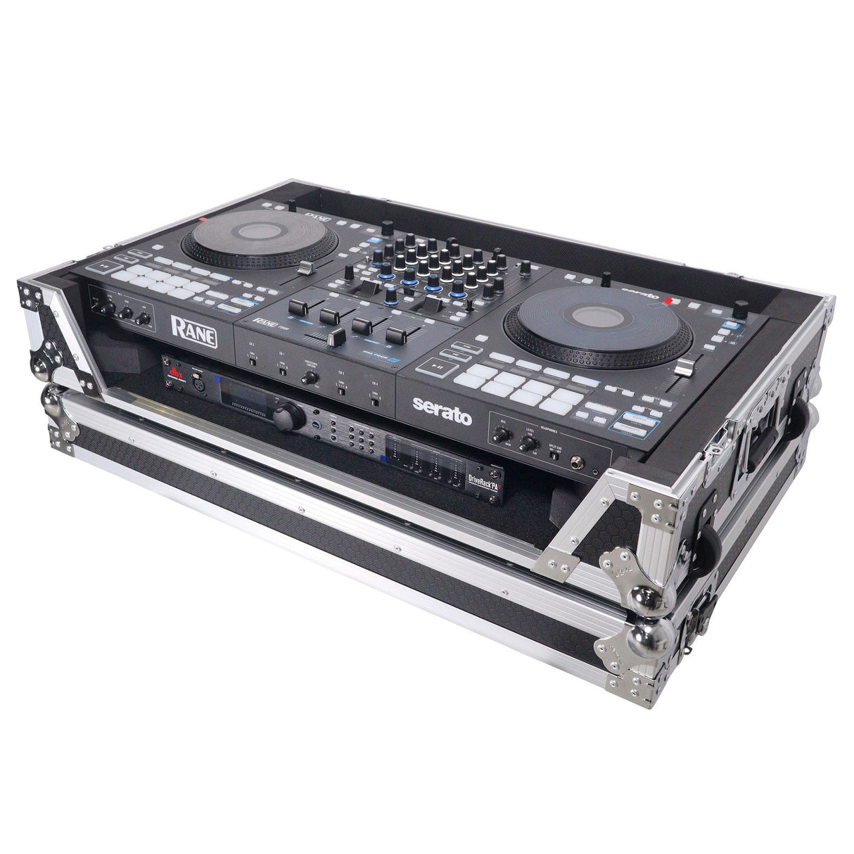 ProX XS-RANEFOUR Case for RANE Four DJ Controller with 1U Rack Space and Wheels - Silver