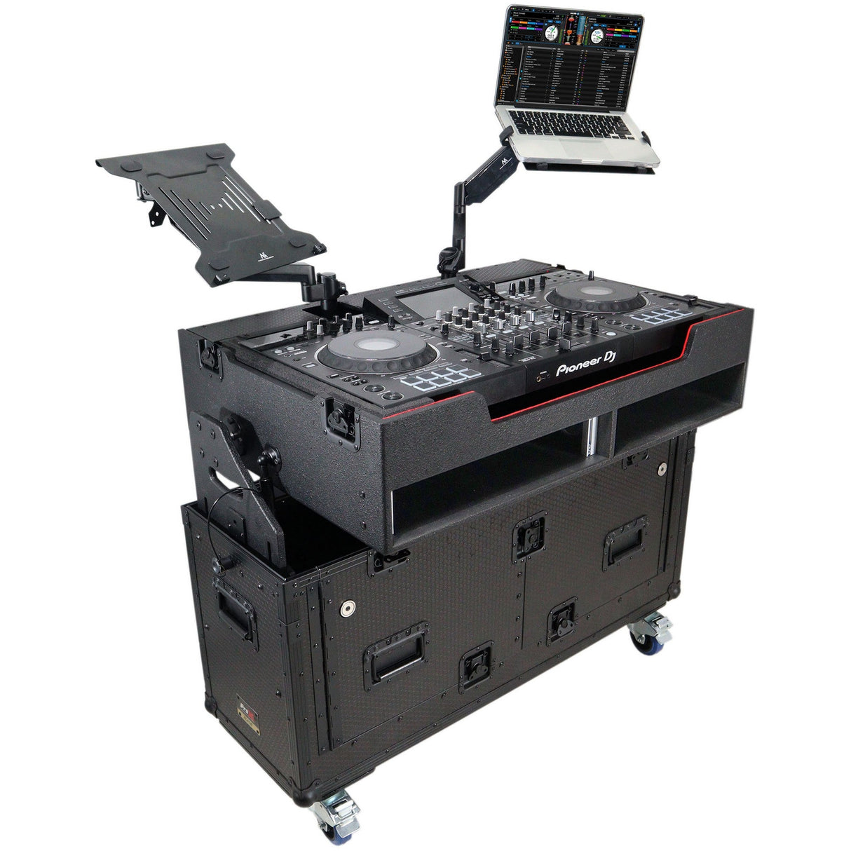 ProX XZF-UCXX Flip-Ready Hydraulic DJ Flight Case for Pioneer DJ DDJ-REV7 XDJ-XZ DDJ-1000 SZ2 SX3 - Black