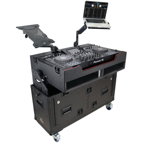 ProX XZF-UCXX Flip-Ready Hydraulic DJ Flight Case for Pioneer DJ DDJ-REV7 XDJ-XZ DDJ-1000 SZ2 SX3 - Black