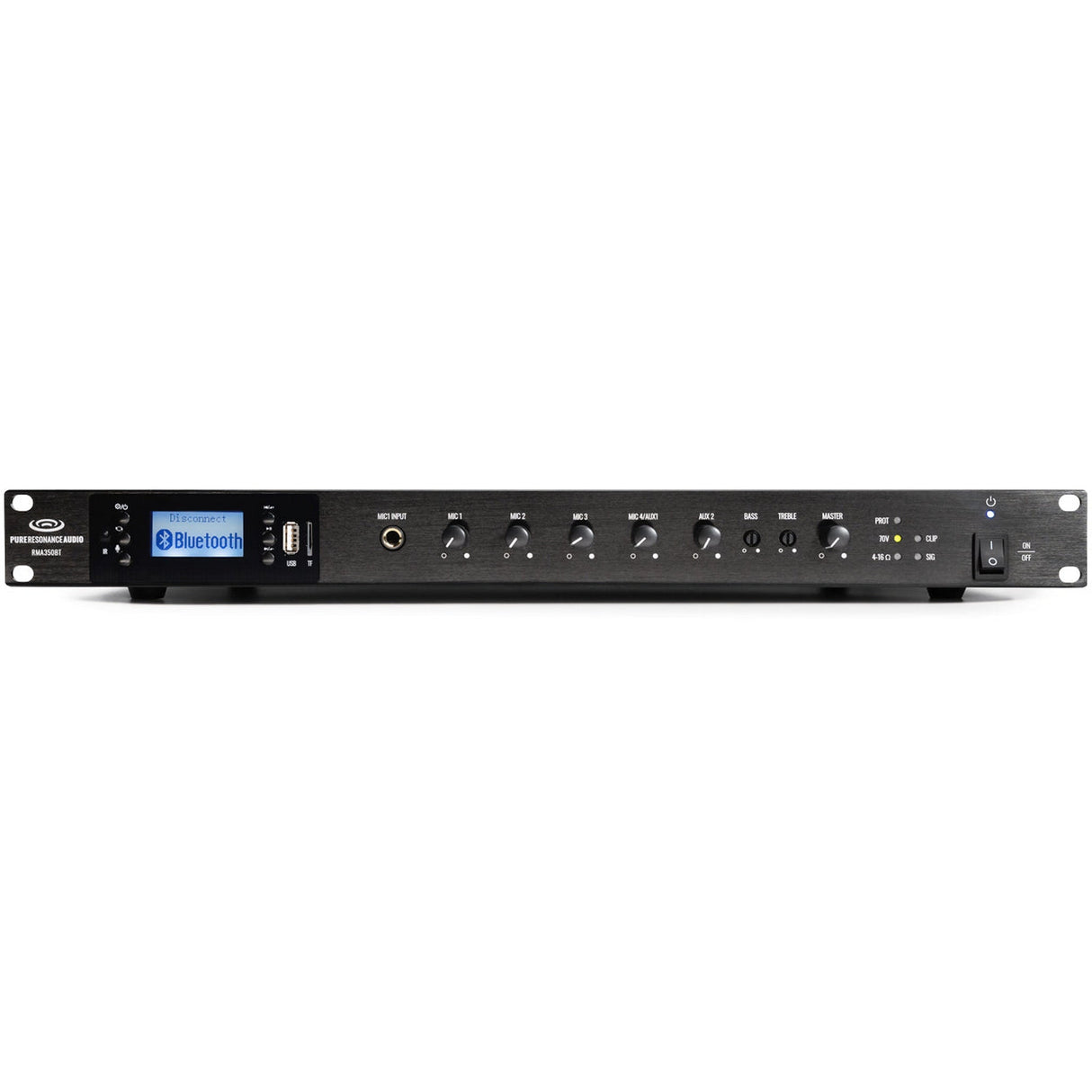 Pure Resonance Audio RMA350BT 5-Channel 350W Rack Mount Mixer Amplifier with Bluetooth