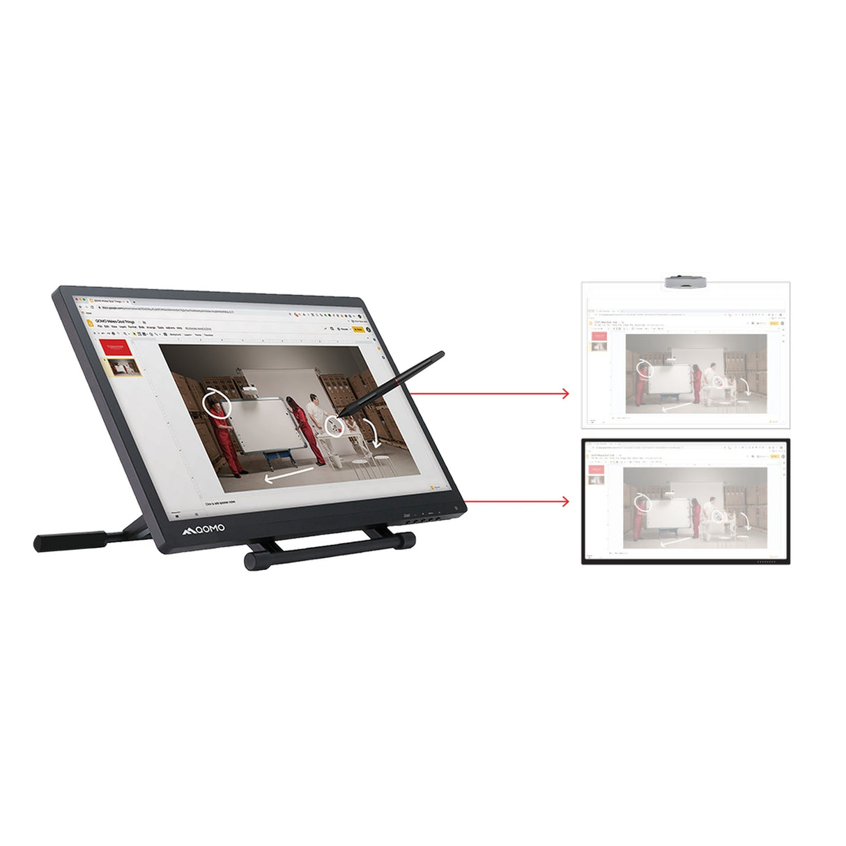 QOMO QIT600 F3 21.5-Inch Interactive LCD Display Full HD 1080p Capacitive Touch and EM Pen