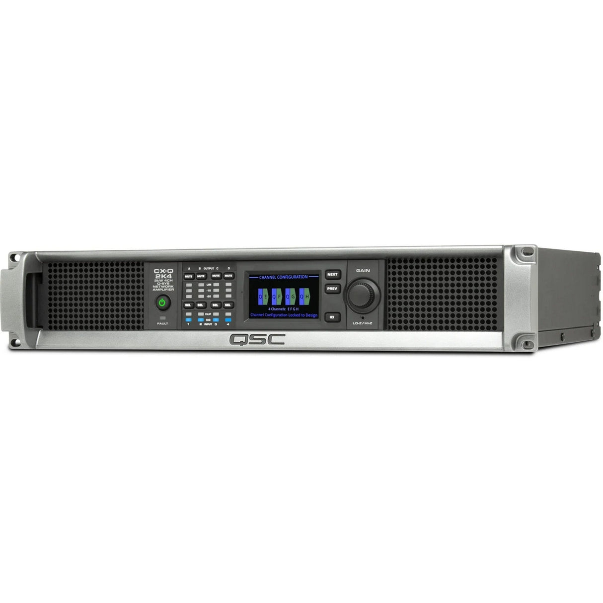 QSC CX-Q 2K4 4-Channel Network Amplifier with Mic/Line Inputs, 8000W