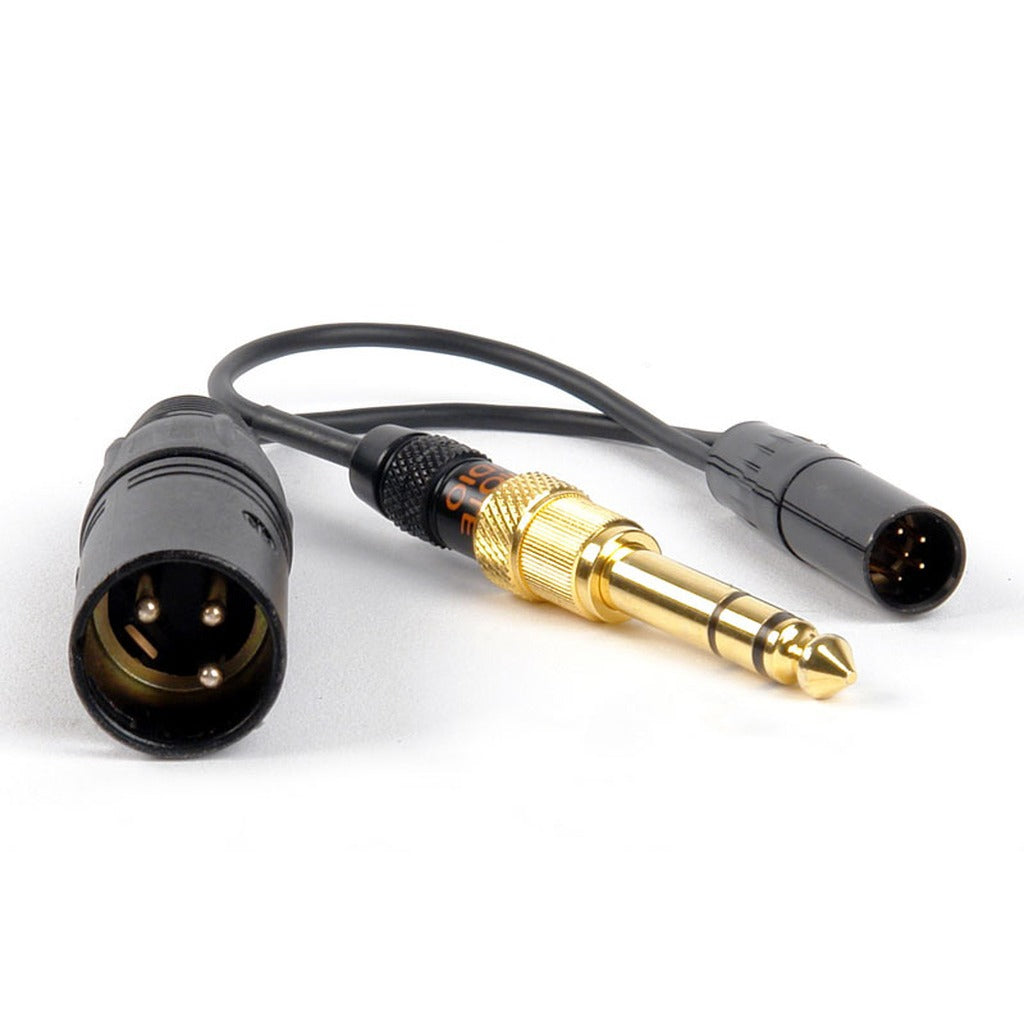 Remote Audio HSADDB Dynamic Headset Breakout TA5M to 3.5mm TRS and XLR3M 9 in