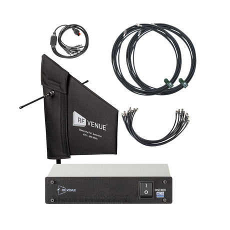 RF Venue DFIN HDR Antenna Distribution System and Diversity Fin Mount Antenna Bundle - System w/Mounting Block,