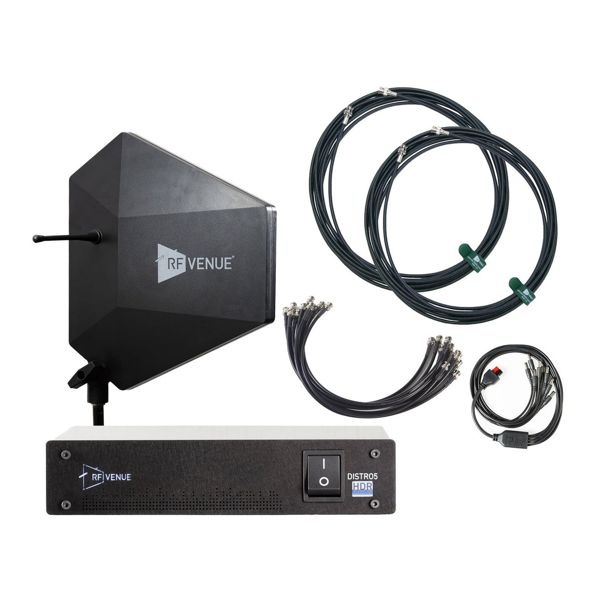 RF Venue Diversity Fin IPX Antenna with DISTRO5 5-Channel UHF Distribution System 470-928 MHz
