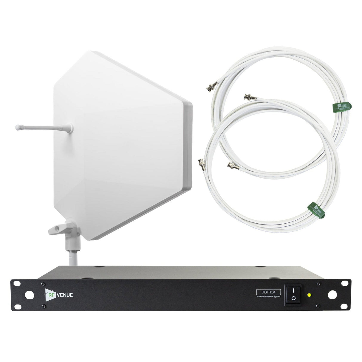 RF Venue Diversity Fin IPX Antenna with DISTRO4 4-Channel UHF Distribution System 470-928 MHz