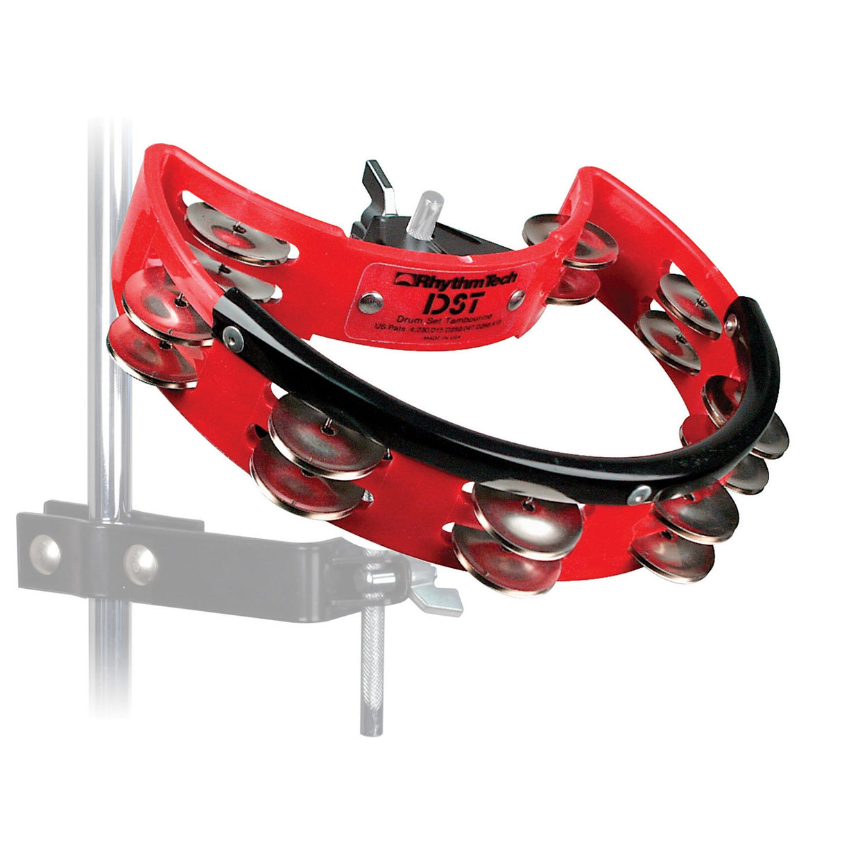 Rhythm Tech DST30 Drum Set Tambourine, Red with Nickel Jingles