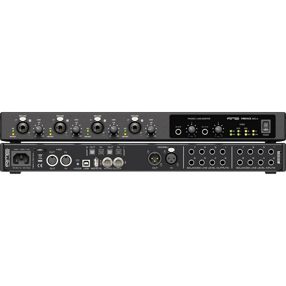 RME Fireface 802 FS 60-Channel 192 kHz High-End USB Audio Interface - Black