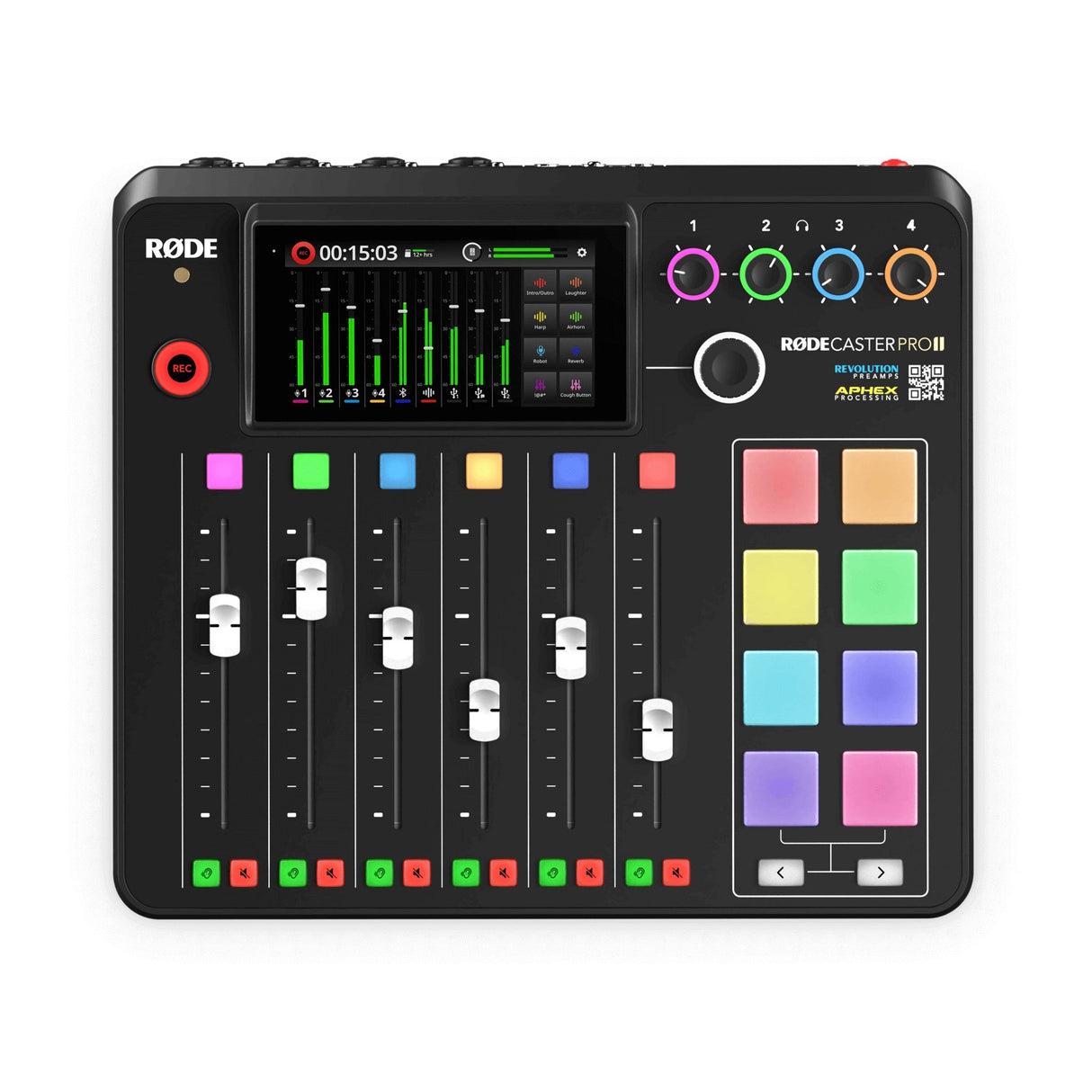 RODE RODECaster Pro II Integrated Audio Production for Podcast Studio - Black