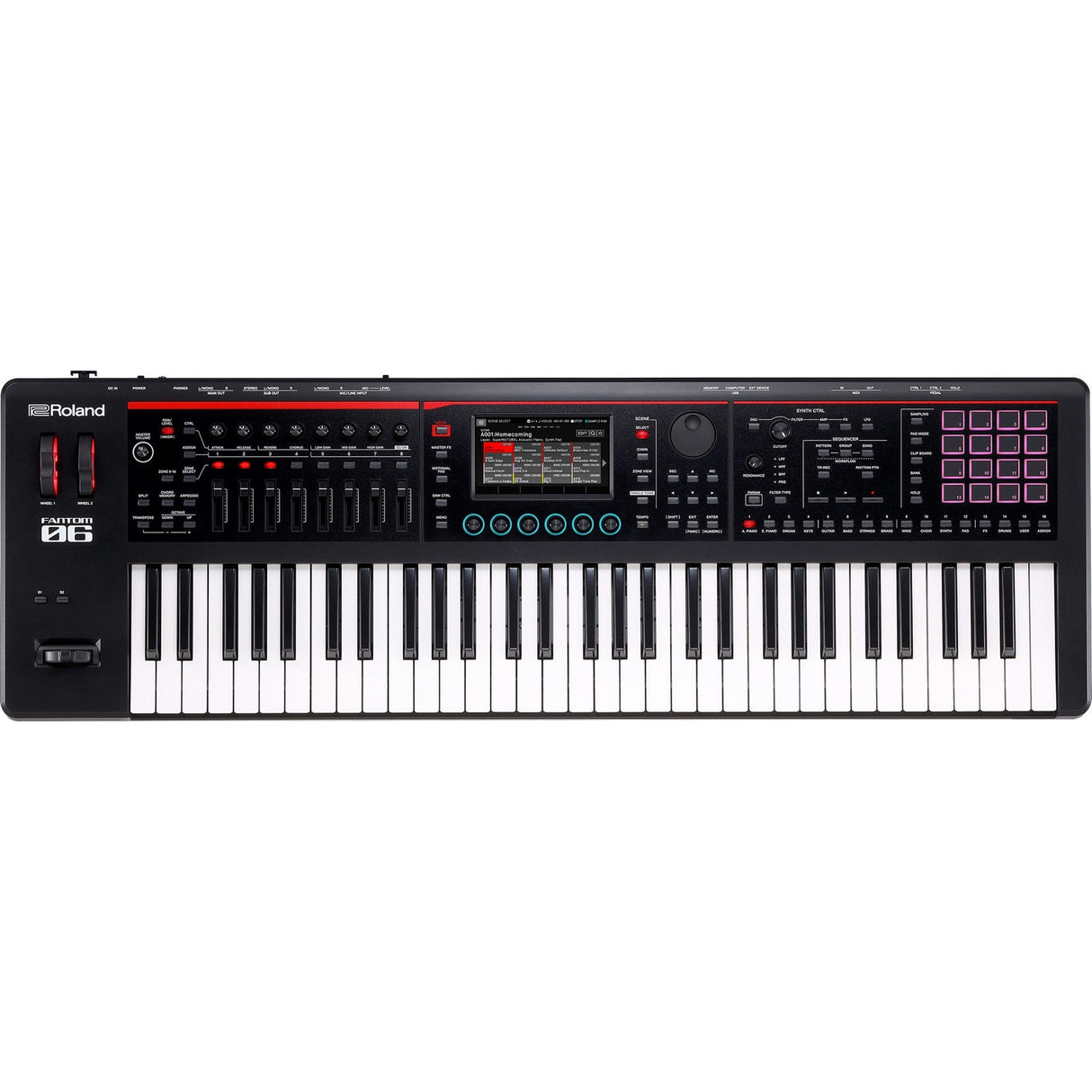 Roland FANTOM-06 61-key synthesizer workstation front panel