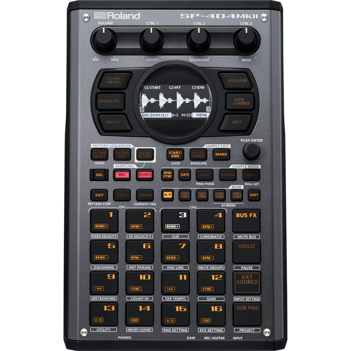 Roland SP-404MKII sampler and effector front panel with pads