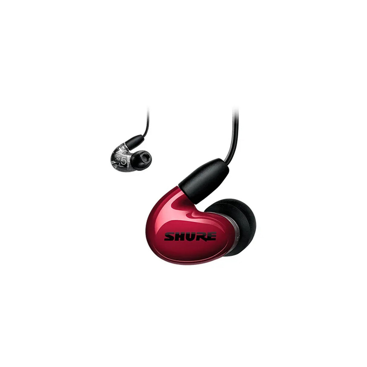 Shure AONIC 5 Wired Sound Isolating In-Ear Headphones - Red/Clear