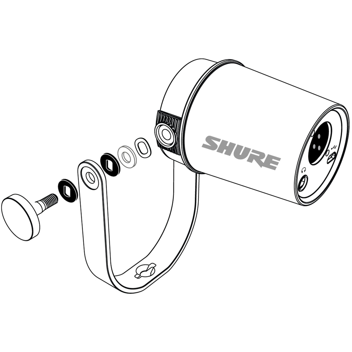 Shure Yoke with Stem Assembly for MV7 and MV7+ (95A49271)