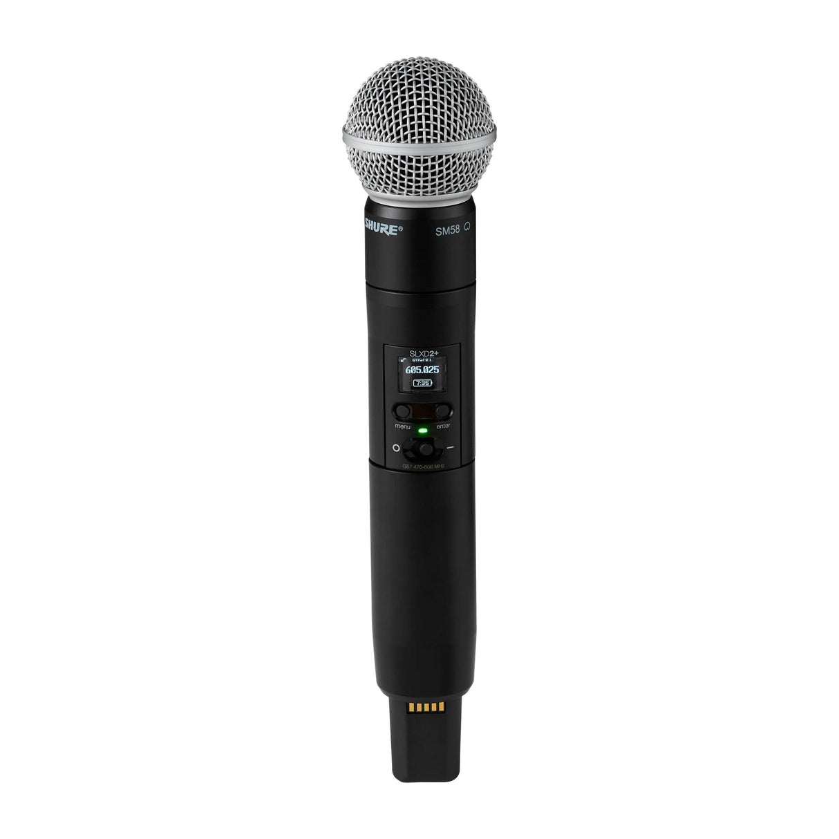 Shure SLXD2+TA/58 TAA Compliant Digital Wireless Handheld Microphone Transmitter, G57 470-608 MHz